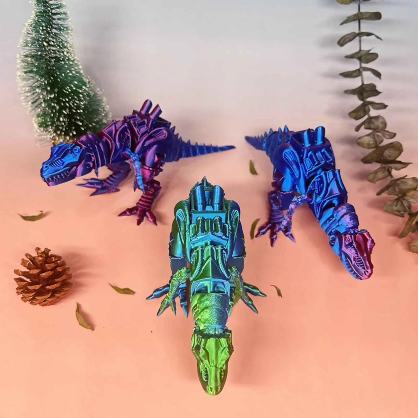 3d Printed Steam Technology Dinosaur Animal Toys Home Room Car Ornaments Joints Can Move Freely Steam Technology Flying Dragon - Pedlar's Attic