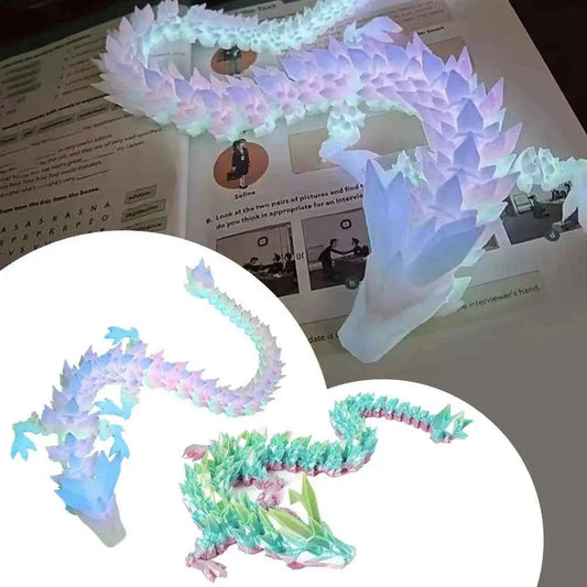 3D Printed Dragon toy Statue Cartoon Dragon Crafts for Home Decor decoracion Figurines Ornament Rotatable Articulated Dragon - Pedlar's Attic