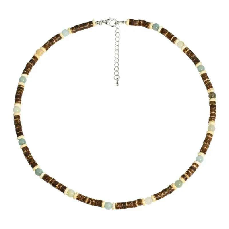 Laut Turquoise Wood Necklace Boho Beach Surfer Adjustable Bead Necklaces for Women Men Summer Jewelry Gifts