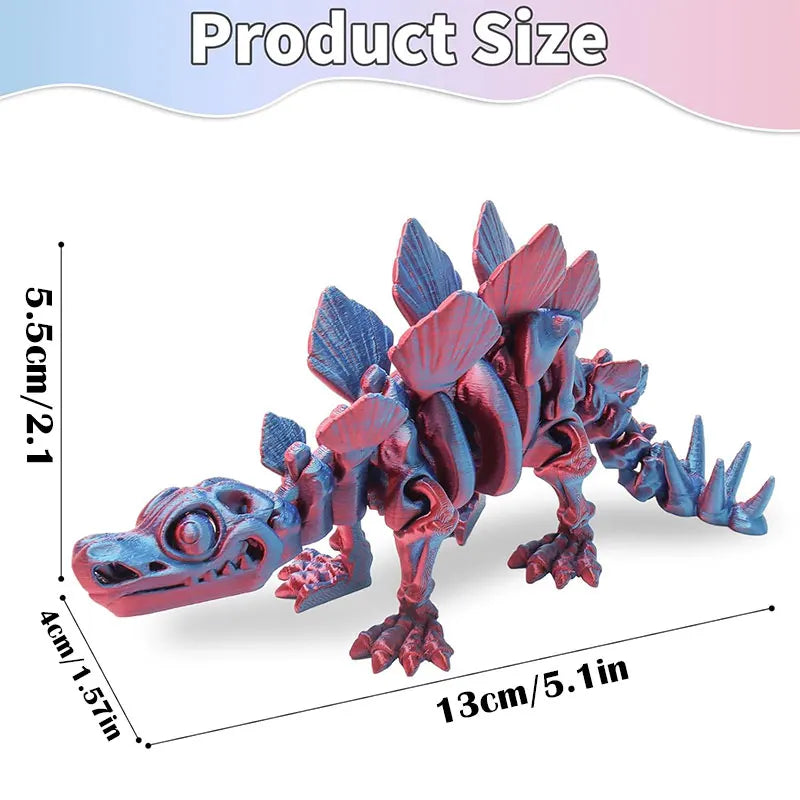 3D Printed Dragon Dinosaur Model Joints Can Move Freely Desktop Craft Ornament Gifts for Kids For Landscaping Decoration