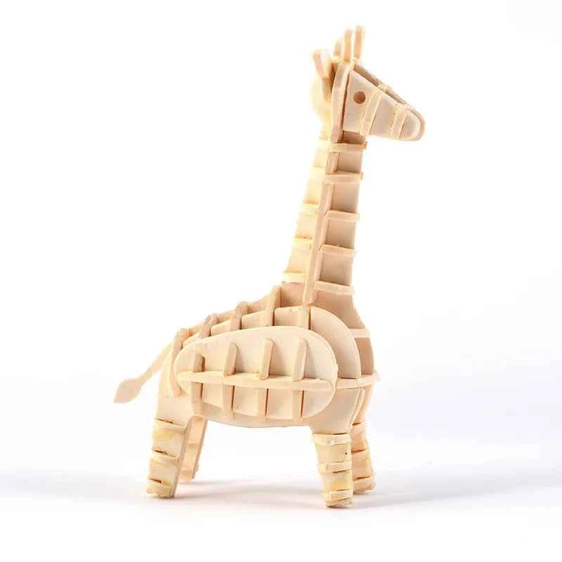 DIY 3D Wooden Puzzle Model Animal Montessori Toys for Children Crafts Dachshund Skeleton Assembly Gift Set for Kids Adults Teens