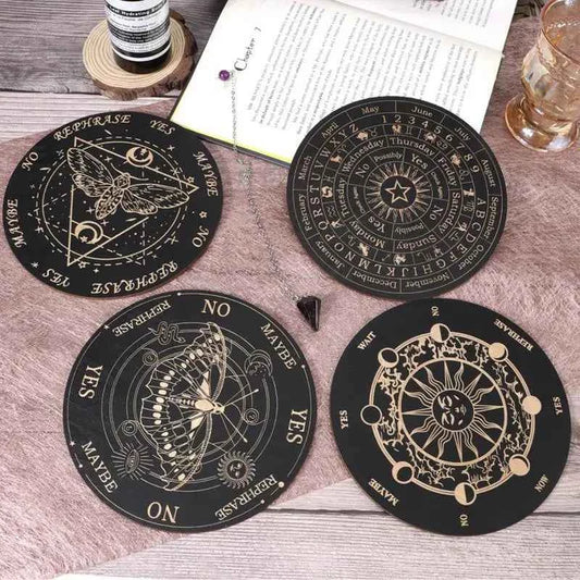 Star Pendulum Board Dowsing Divination Board Decision Maker Planchette Ouija Board Game Energy Carven Plate Witch Crafts