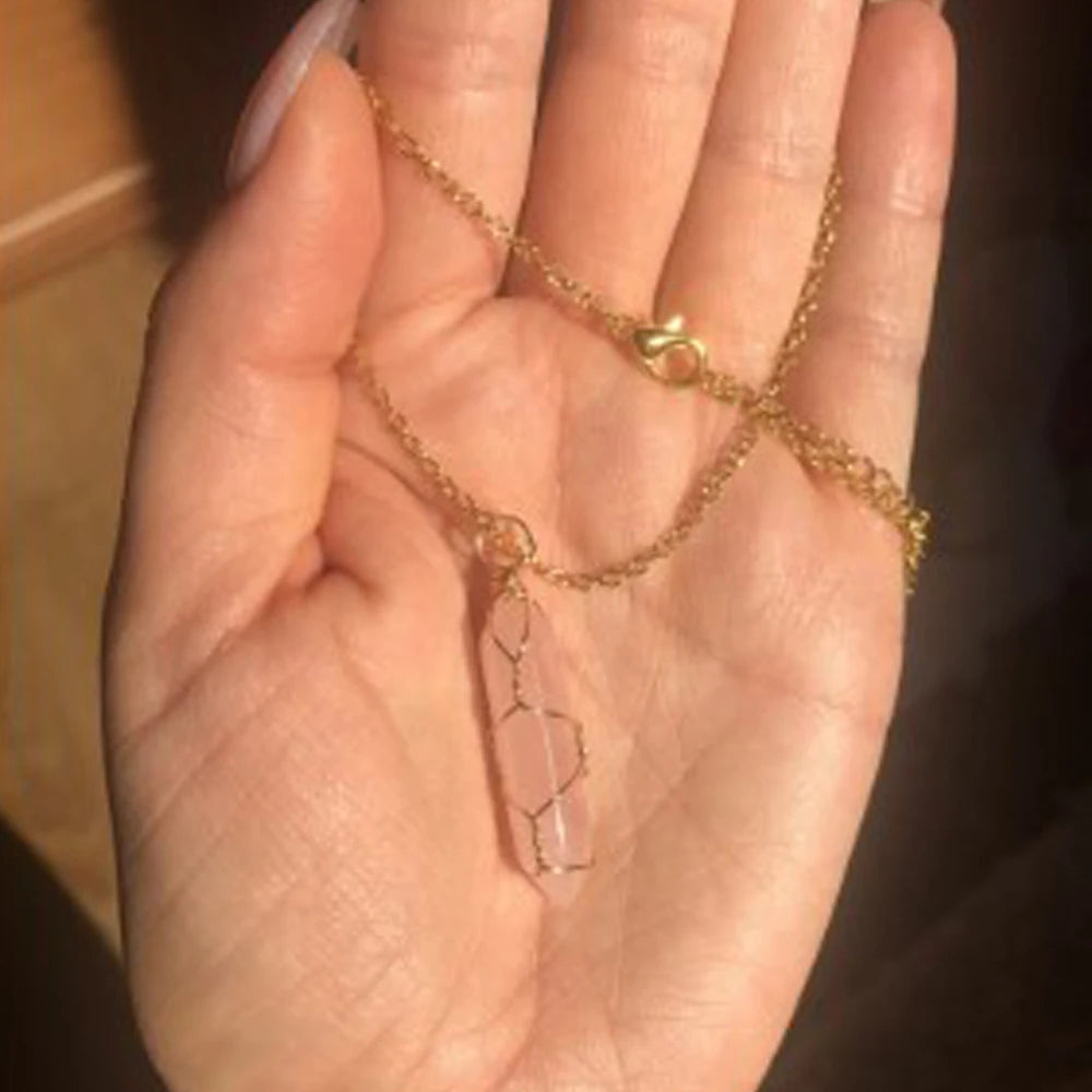 The Threaded Compass — Wire-Wrapped Crystal Point Necklace
