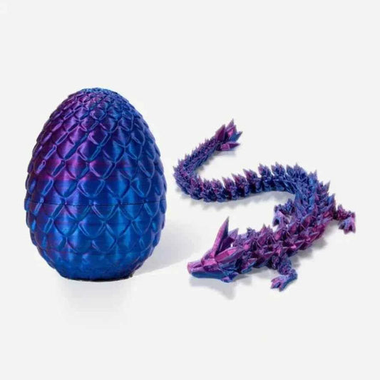 13cm high 3D Printed Dragon Egg with 30cm Dragon Full Articulated Dragon Modle Movable Rotatable Articulated Desktop Ornament - Pedlar's Attic