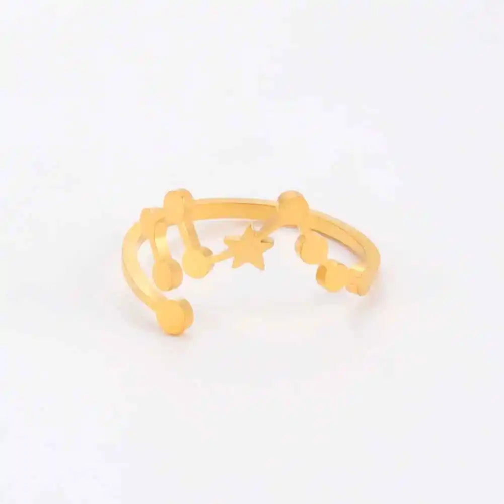 COOLTIME Zodiac Constellation Ring - Adjustable Stainless Steel Jewelry for Your Sign - Ideal Gift for Astrology Lovers - Pedlar's Attic