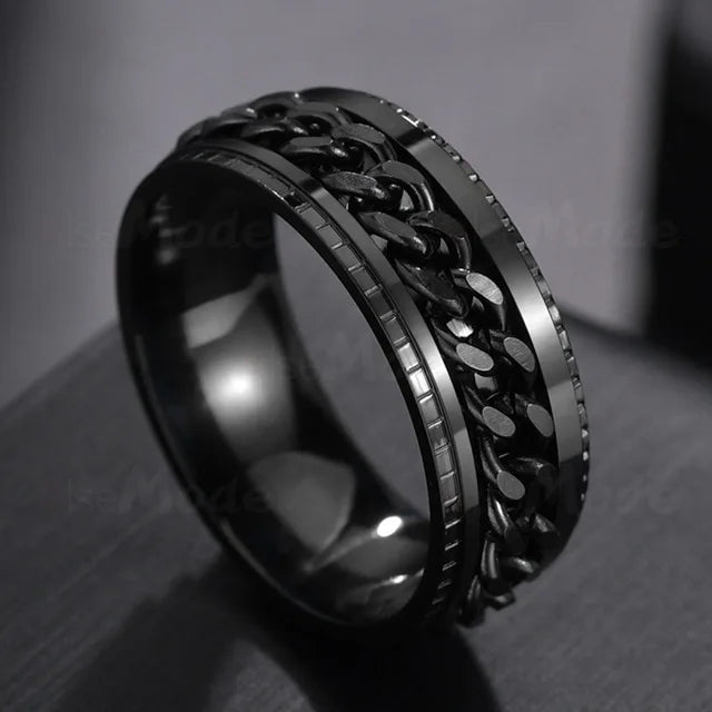 The Restless Link — Stainless Steel Chain Spinner Ring