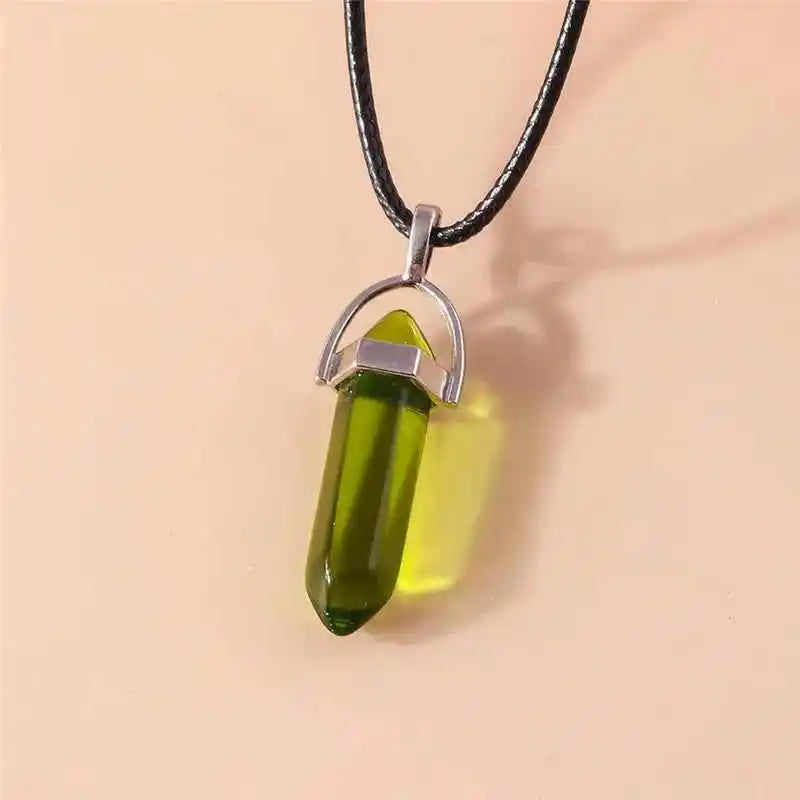 Natural Stone Quartz Lapis Opal Amethyst Pink Crystal necklace - Pedlar's Attic