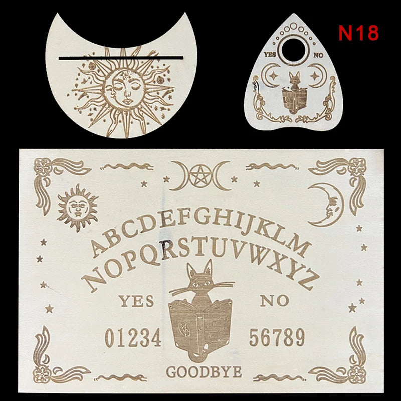 12inch Wooden Divination Pendulum Board Engraved Magic Board Ouija Board Metaphysical Message Witch's Pendulum Board Kit