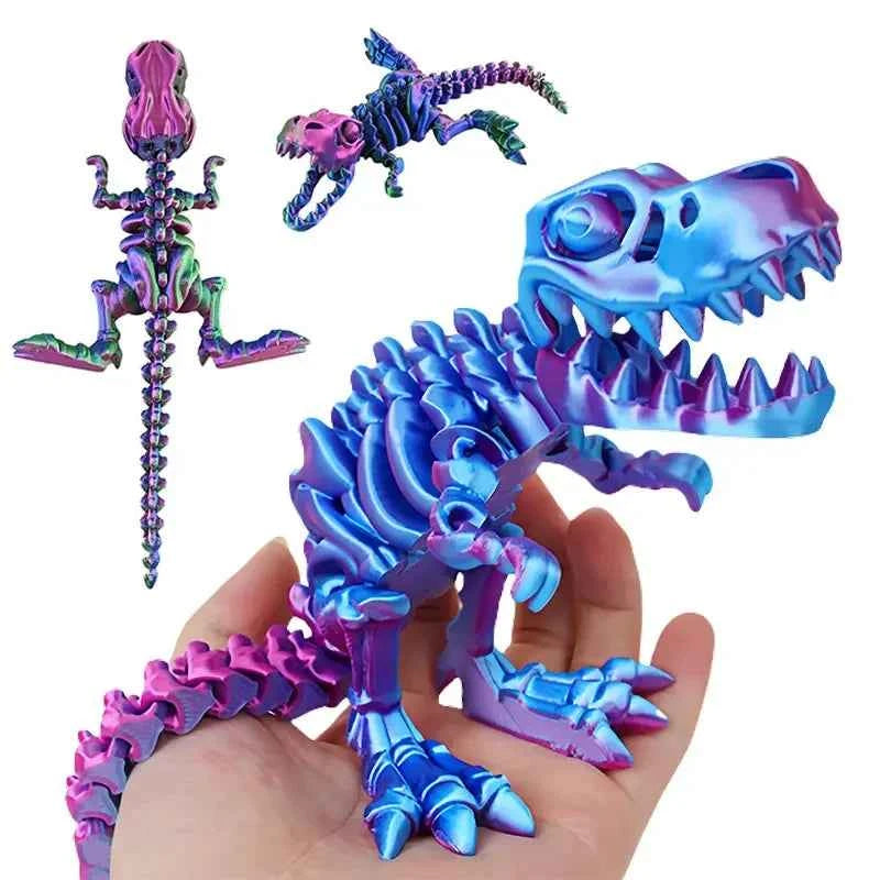 3D Printed Dragon Dinosaur Model Joints Can Move Freely Desktop Craft Ornament Gifts for Kids For Landscaping Decoration - Pedlar's Attic