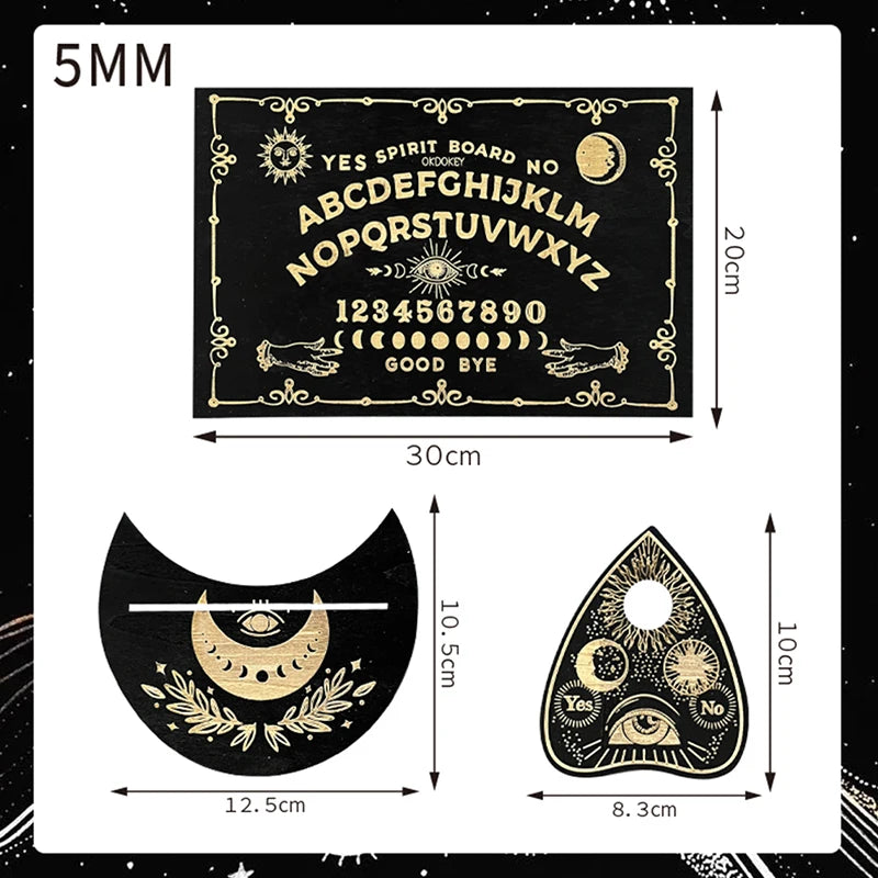 12inch Wooden Divination Pendulum Board Engraved Magic Board Ouija Board Metaphysical Message Witch's Pendulum Board Kit