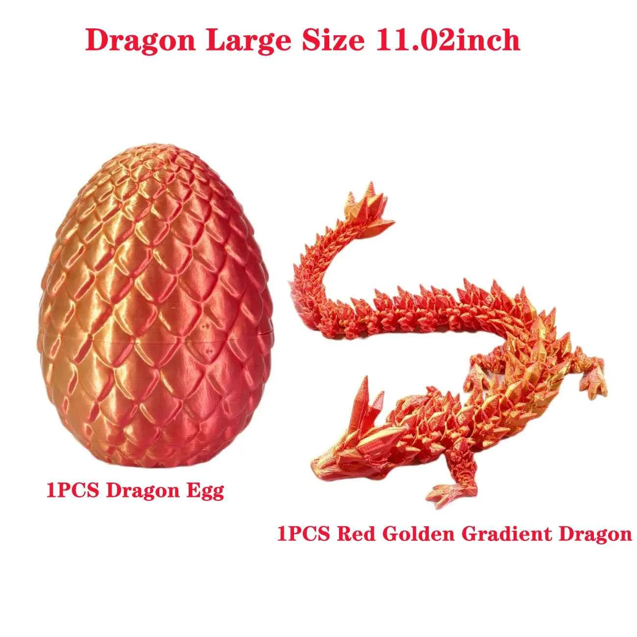 3D Printed Dragon Egg With Dragon Full Articulated Dragon Modle,Three-Dimensional Joint Movable Desktop Ornament Home Decor Toys - Pedlar's Attic
