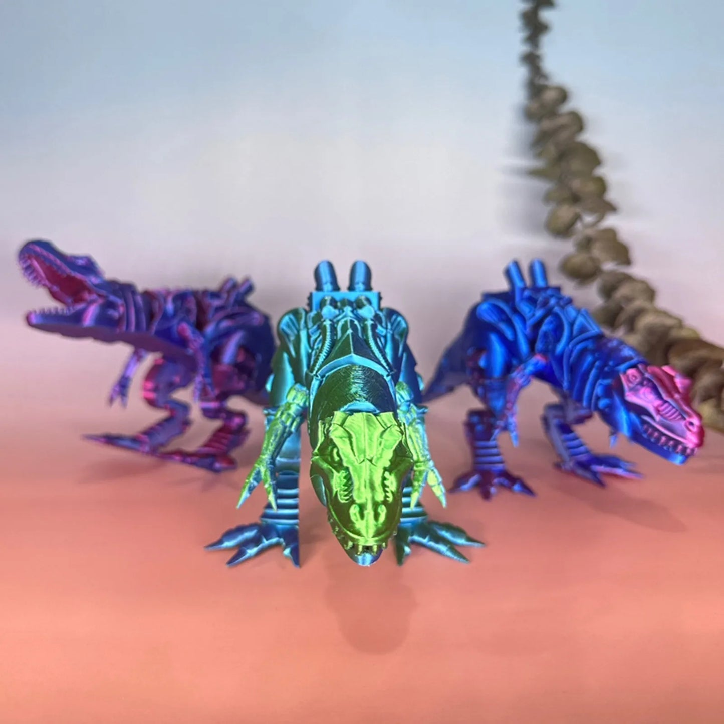 3d Printed Steam Technology Dinosaur Animal Toys Home Room Car Ornaments Joints Can Move Freely Steam Technology Flying Dragon