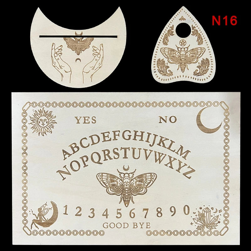 12inch Wooden Divination Pendulum Board Engraved Magic Board Ouija Board Metaphysical Message Witch's Pendulum Board Kit