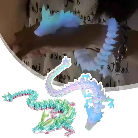 3D Printed Dragon toy Statue Cartoon Dragon Crafts for Home Decor decoracion Figurines Ornament Rotatable Articulated Dragon - Pedlar's Attic