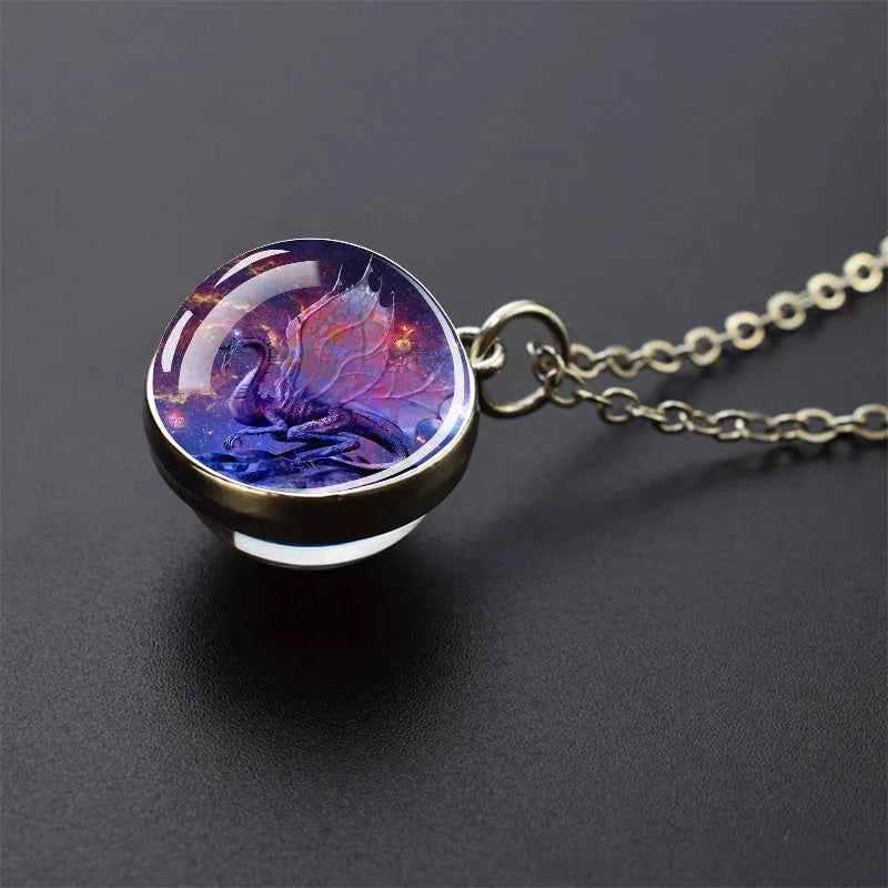 Dragon Glass Ball Pendant