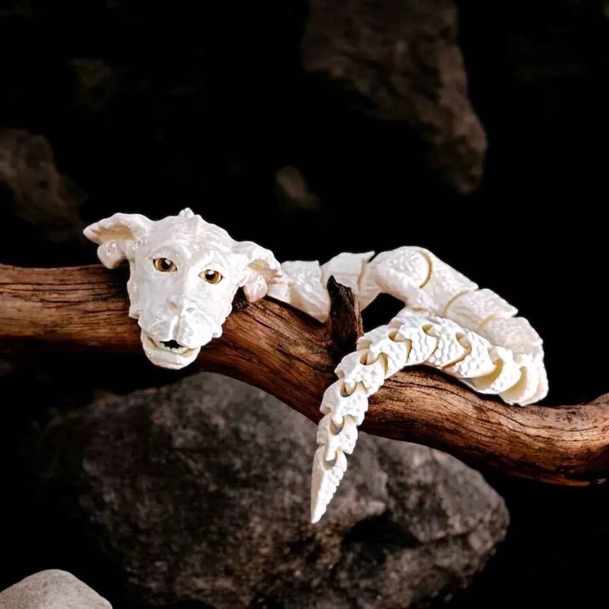 3D Printed Dog Dragon Rotatable Articulated Dog Dragon Joint Mobility Simulation Model Office Desktop Ornament Home Decor Gift - Pedlar's Attic