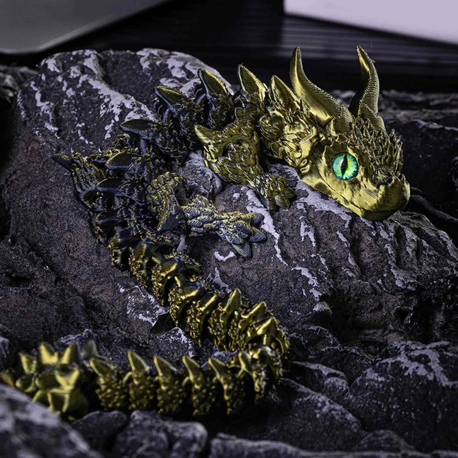 3d Printed Steam Technology Dinosaur Animal Toys Home Room Car Ornaments Joints Can Move Freely Steam Technology Flying Dragon - Pedlar's Attic