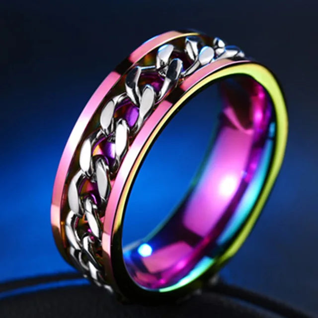 The Restless Link — Stainless Steel Chain Spinner Ring