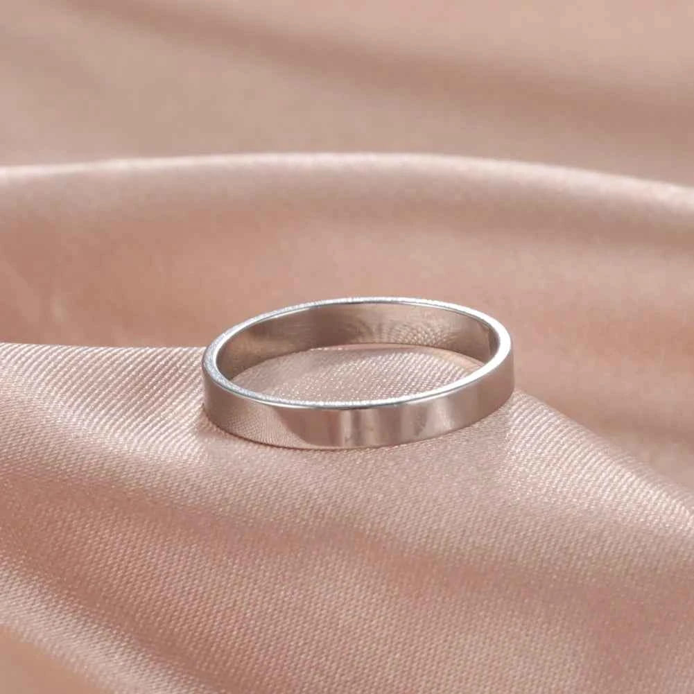 Dreamtimes Chic Simple Round Band Rings For Women Men 3 Colors Stainless Steel Engagement Female Ring Gifts 2023 Jewelry