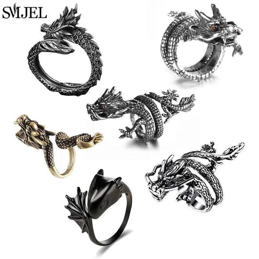 Dragon Ring and other variations Ancient Silver Color