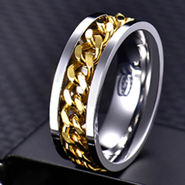 The Restless Link — Stainless Steel Chain Spinner Ring
