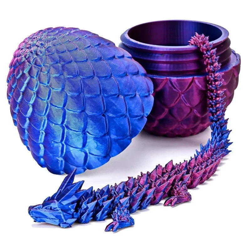13cm high 3D Printed Dragon Egg with 30cm Dragon Full Articulated Dragon Modle Movable Rotatable Articulated Desktop Ornament