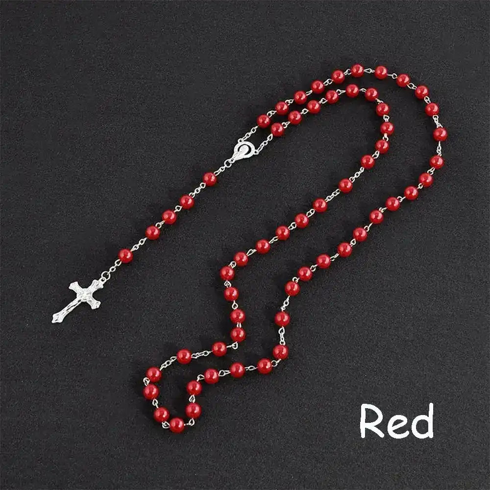 The Sacred Thread — Vintage Rosary Bead Cross Necklace