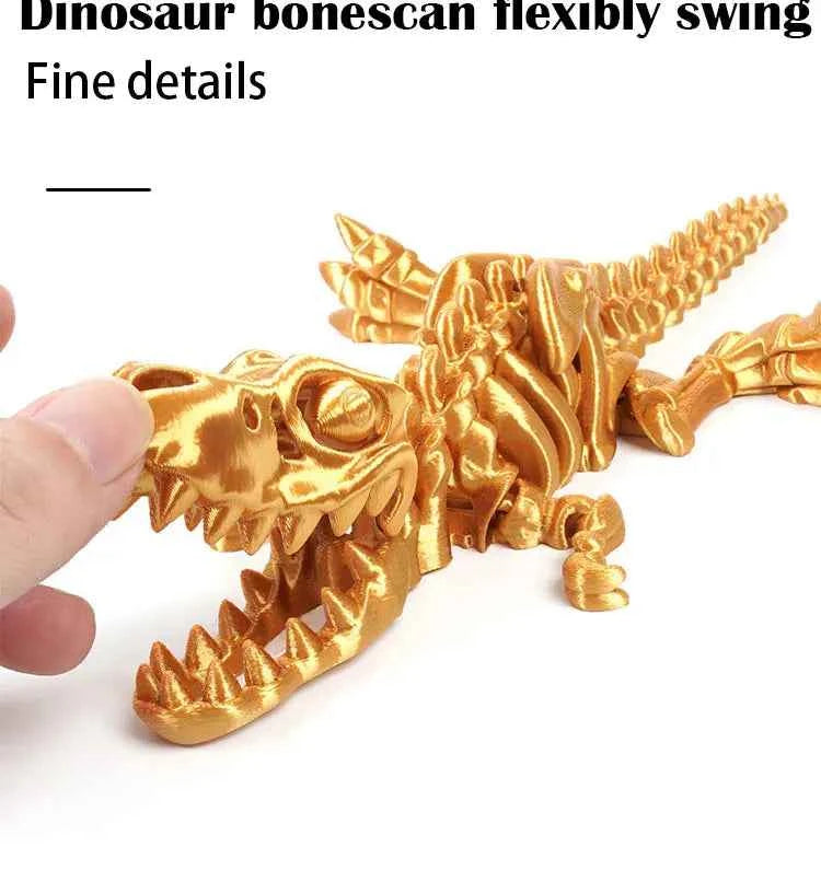 3D Printed Dragon Dinosaur Model Joints Can Move Freely Desktop Craft Ornament Gifts for Kids For Landscaping Decoration - Pedlar's Attic