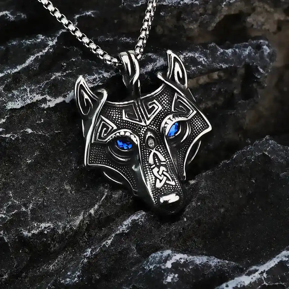 The Fenrir Pendant — Celtic Wolf Head Viking Amulet
