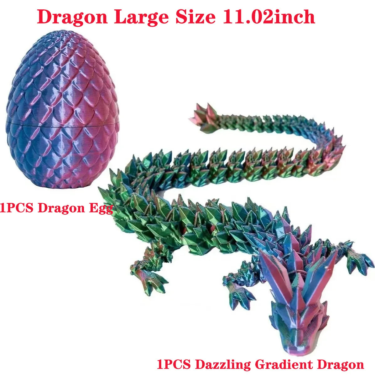 3D Printed Dragon Egg With Dragon Full Articulated Dragon Modle,Three-Dimensional Joint Movable Desktop Ornament Home Decor Toys