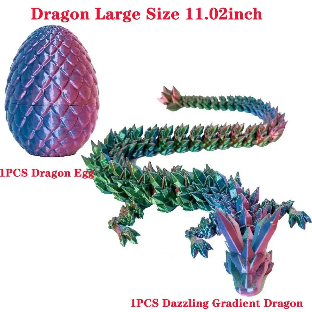 3D Printed Dragon Egg With Dragon Full Articulated Dragon Modle,Three-Dimensional Joint Movable Desktop Ornament Home Decor Toys - Pedlar's Attic