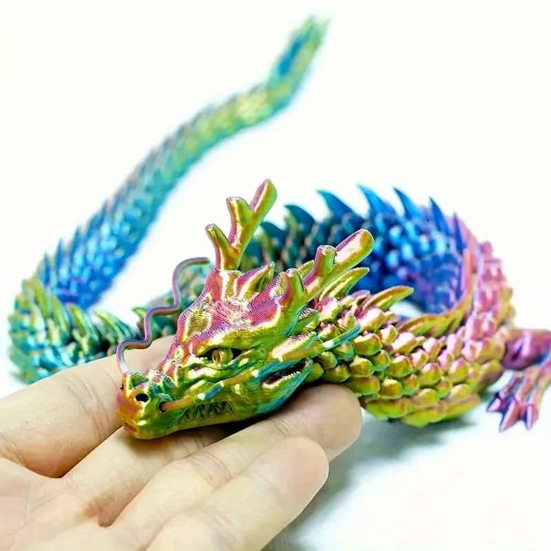 3D Printed Conjoined Dragon Ornaments, Movable Cartoon, Creative Dragon Plants, rockery, Fish Tank Landscaping Decoration, 30cm - Pedlar's Attic