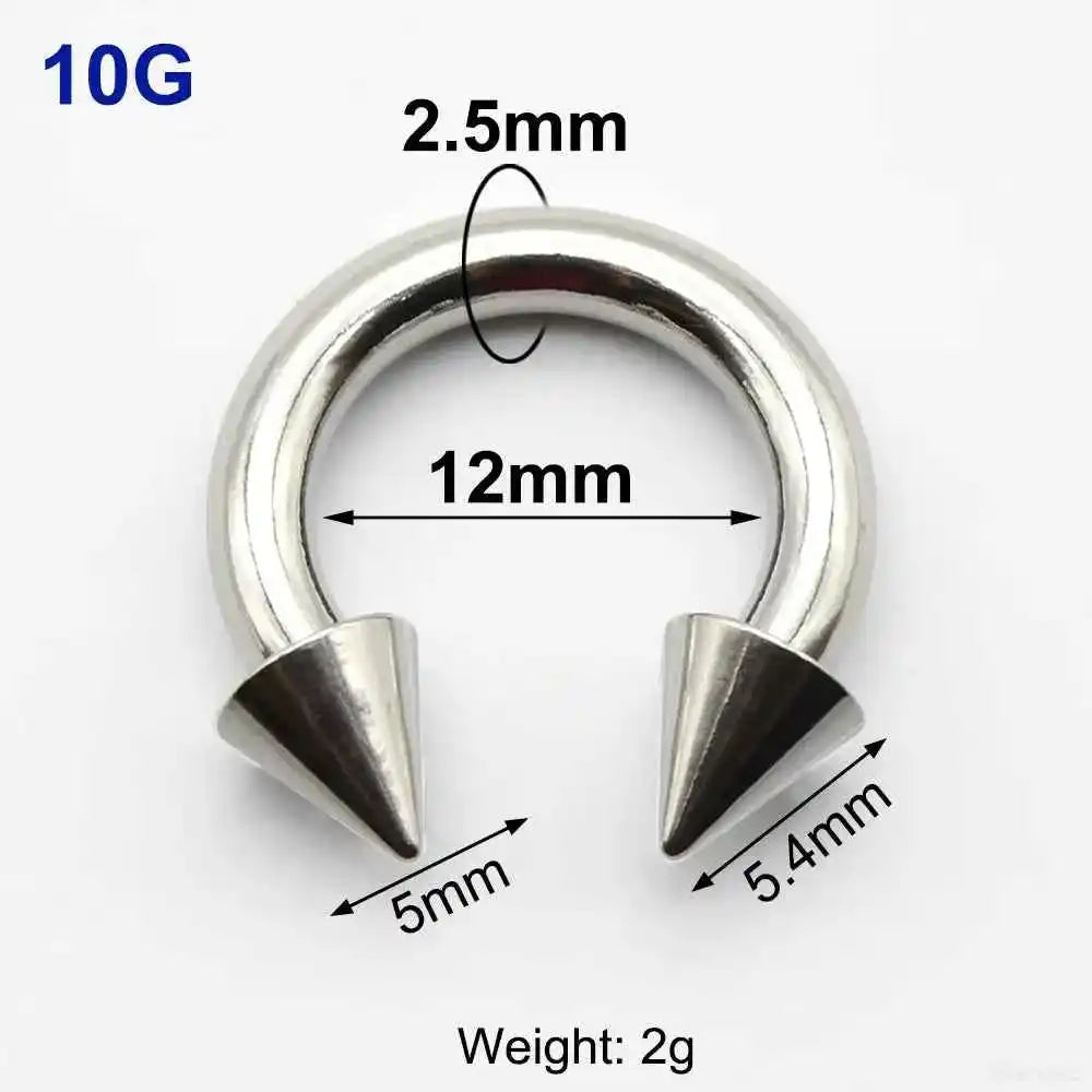 Cone Circular Barbell Piercing Septum Nose Ring Hoop Helix Earrings - Pedlar's Attic