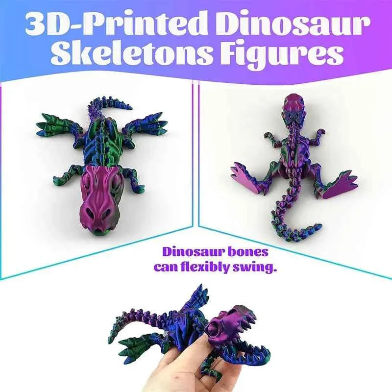 3D Printed Dragon Dinosaur Model Joints Can Move Freely Desktop Craft Ornament Gifts for Kids For Landscaping Decoration - Pedlar's Attic