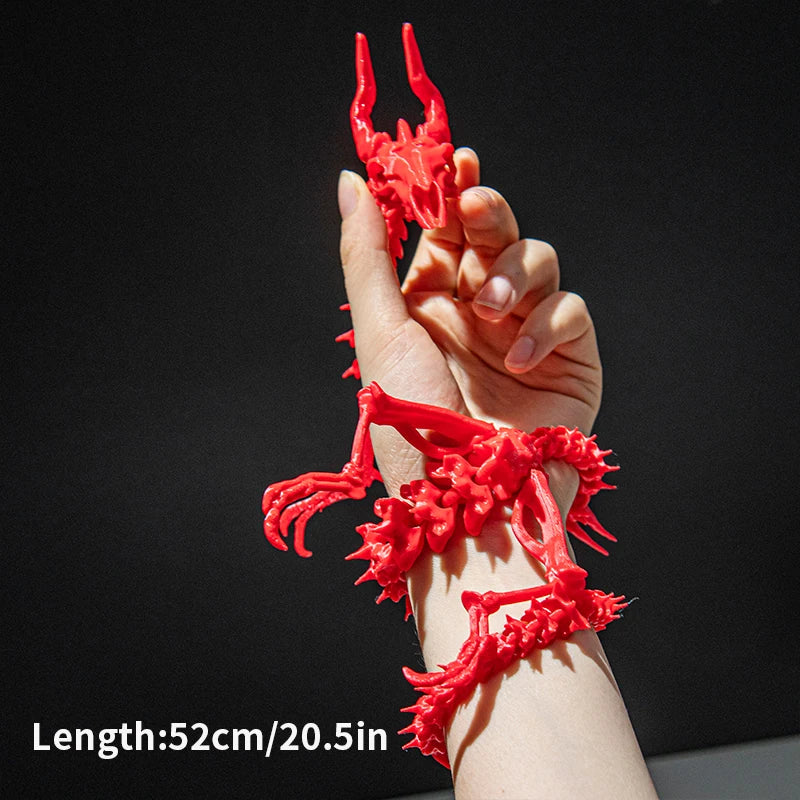 3D Printing Dragon Skeleton Model Creative Joints Movable Desktop Craft Ornament Toys Home Decorations Gifts