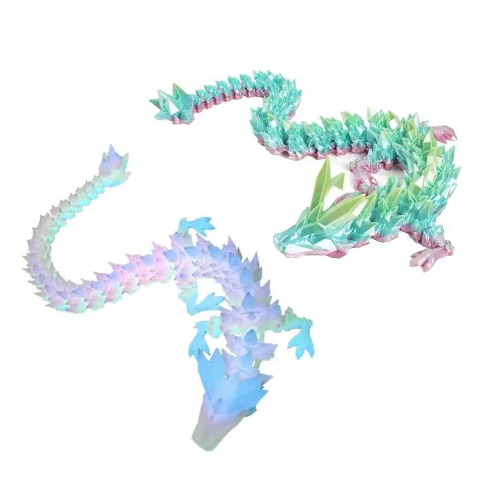 3D Printed Dragon toy Statue Cartoon Dragon Crafts for Home Decor decoracion Figurines Ornament Rotatable Articulated Dragon - Pedlar's Attic