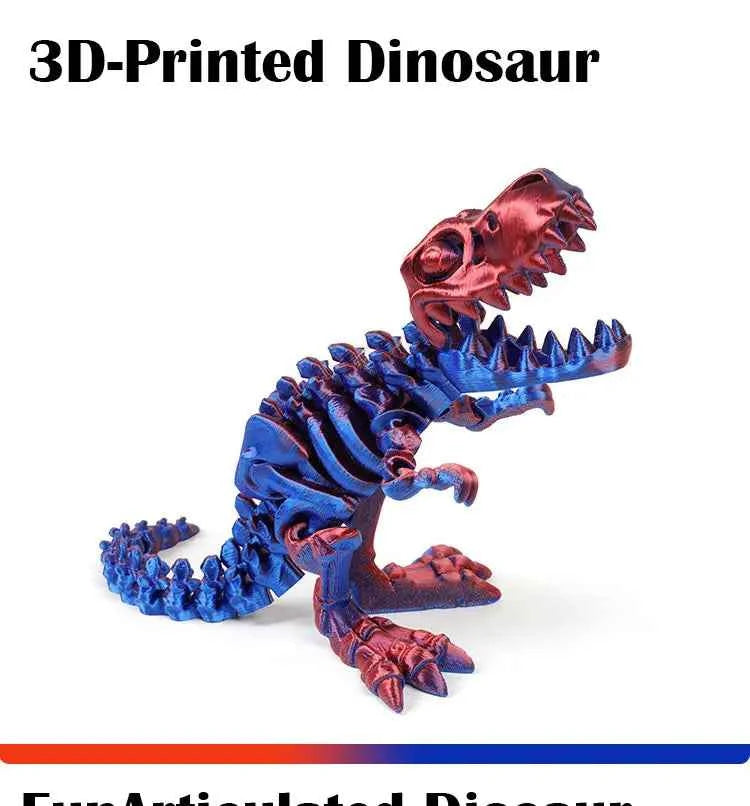 3D Printed Dragon Dinosaur Model Joints Can Move Freely Desktop Craft Ornament Gifts for Kids For Landscaping Decoration - Pedlar's Attic