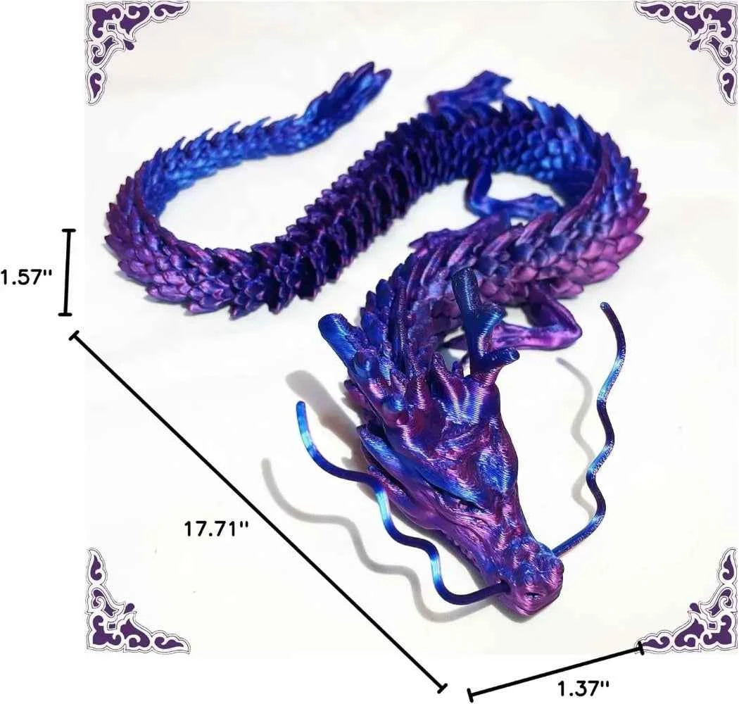 3D Printed Conjoined Dragon Ornaments Movable Cartoon Creative Dragon Plants rockery Fish Tank Landscaping Decoration 30cm - Pedlar's Attic