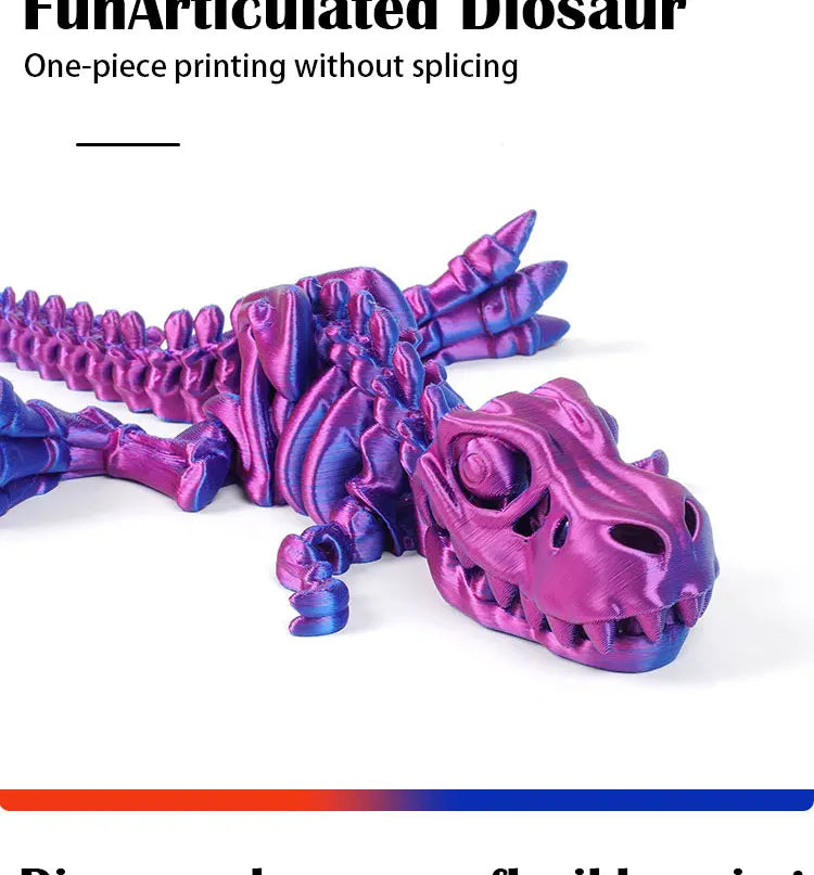 3D Printed Dragon Dinosaur Model Joints Can Move Freely Desktop Craft Ornament Gifts for Kids For Landscaping Decoration