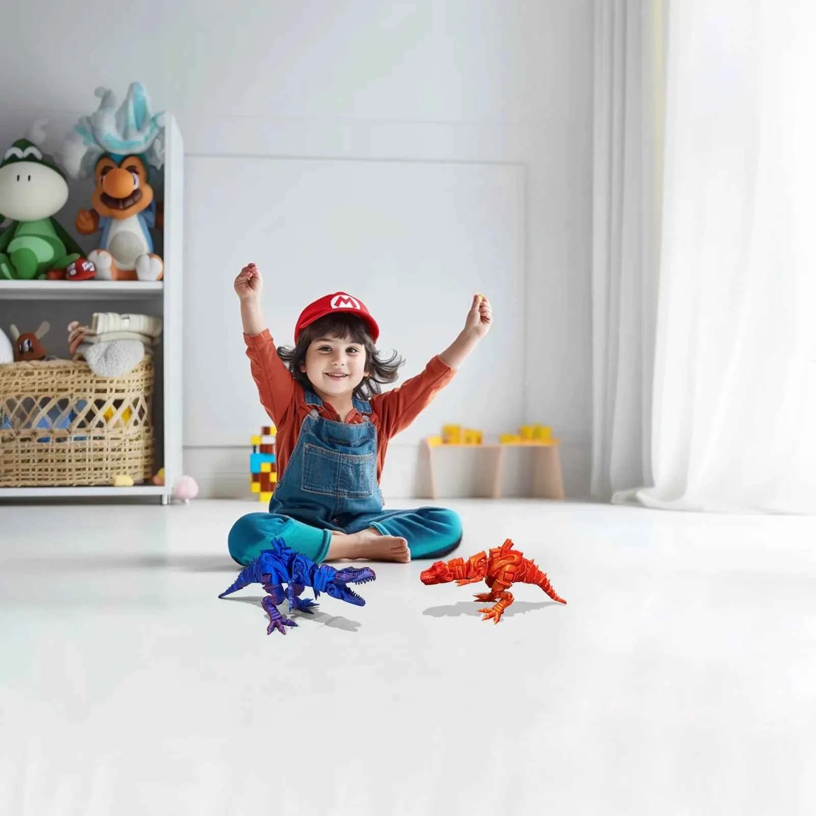 3d Printed Steam Technology Dinosaur Animal Toys Home Room Car Ornaments Joints Can Move Freely Steam Technology Flying Dragon - Pedlar's Attic