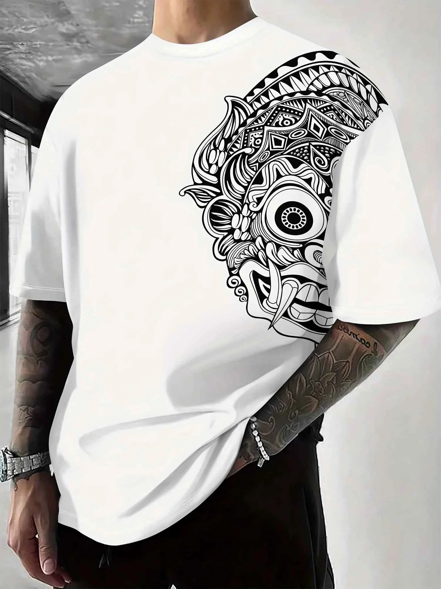 The new 3D digital printed men's casual T-shirt for summer 2025 is made of polyester fiber which is comfortable and skin-friendl - Pedlar's Attic