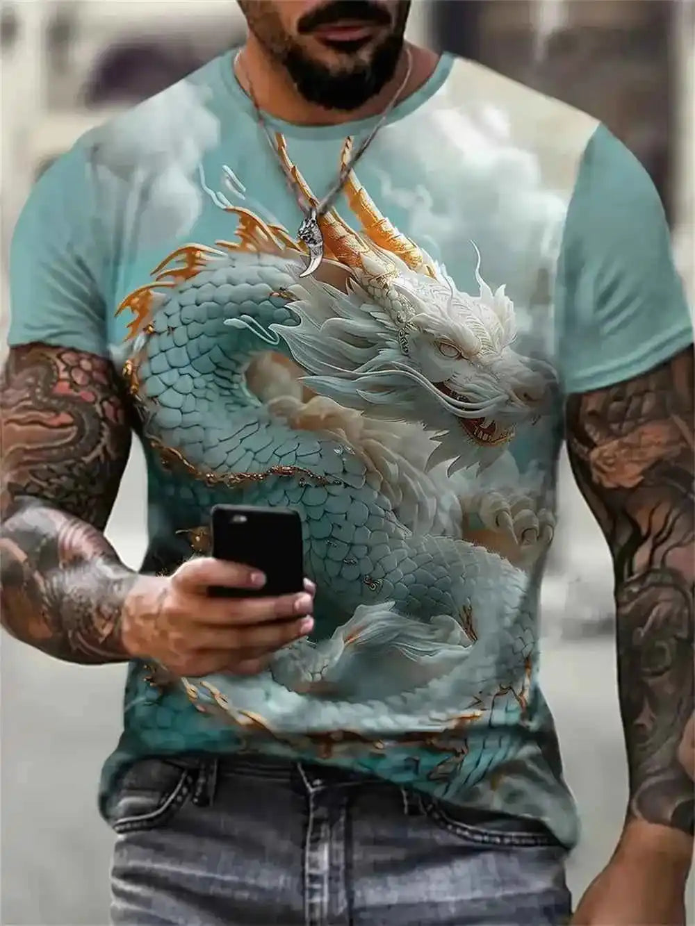 Dragon Print T-shirt 3 - Pedlar's Attic