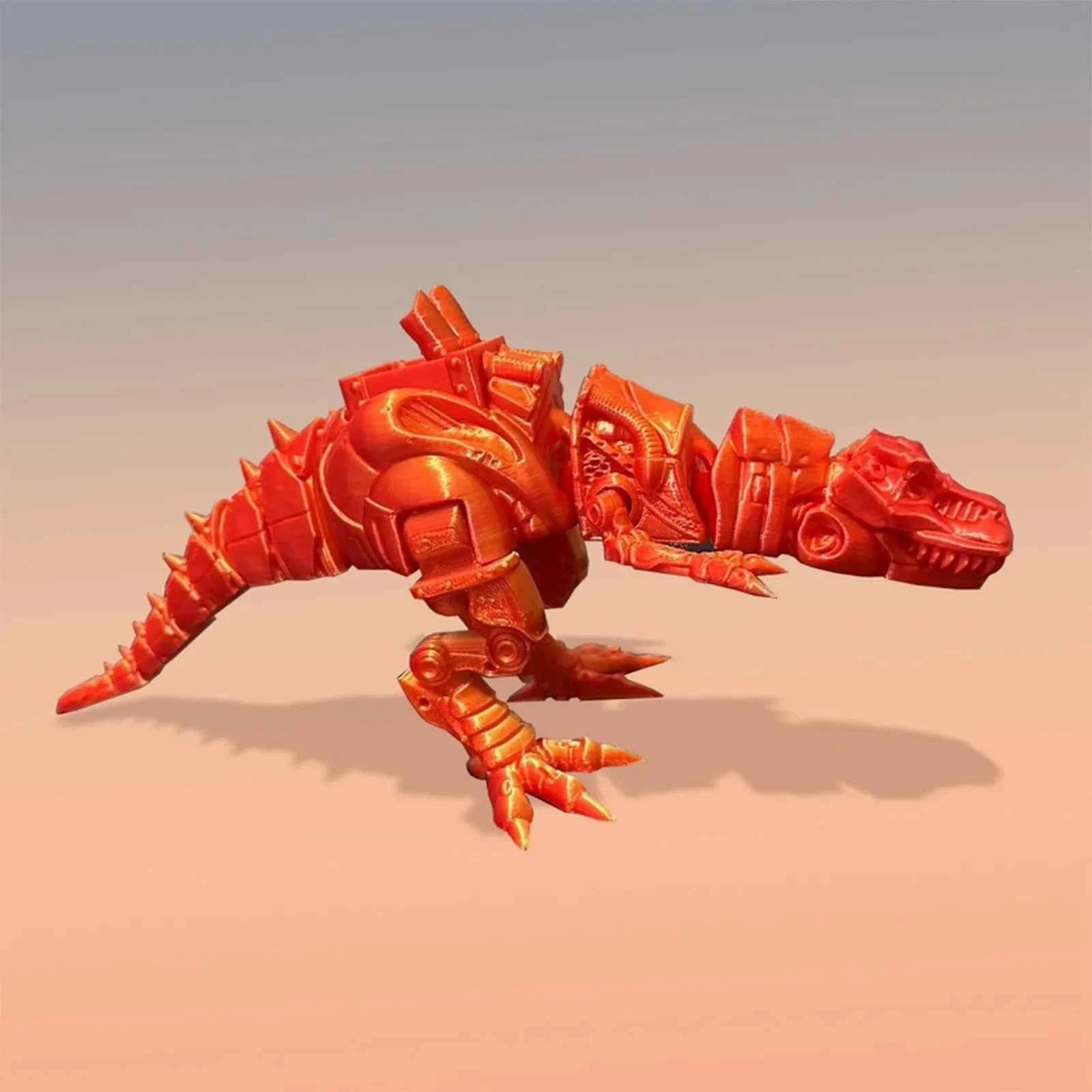 3d Printed Steam Technology Dinosaur Animal Toys Home Room Car Ornaments Joints Can Move Freely Steam Technology Flying Dragon - Pedlar's Attic