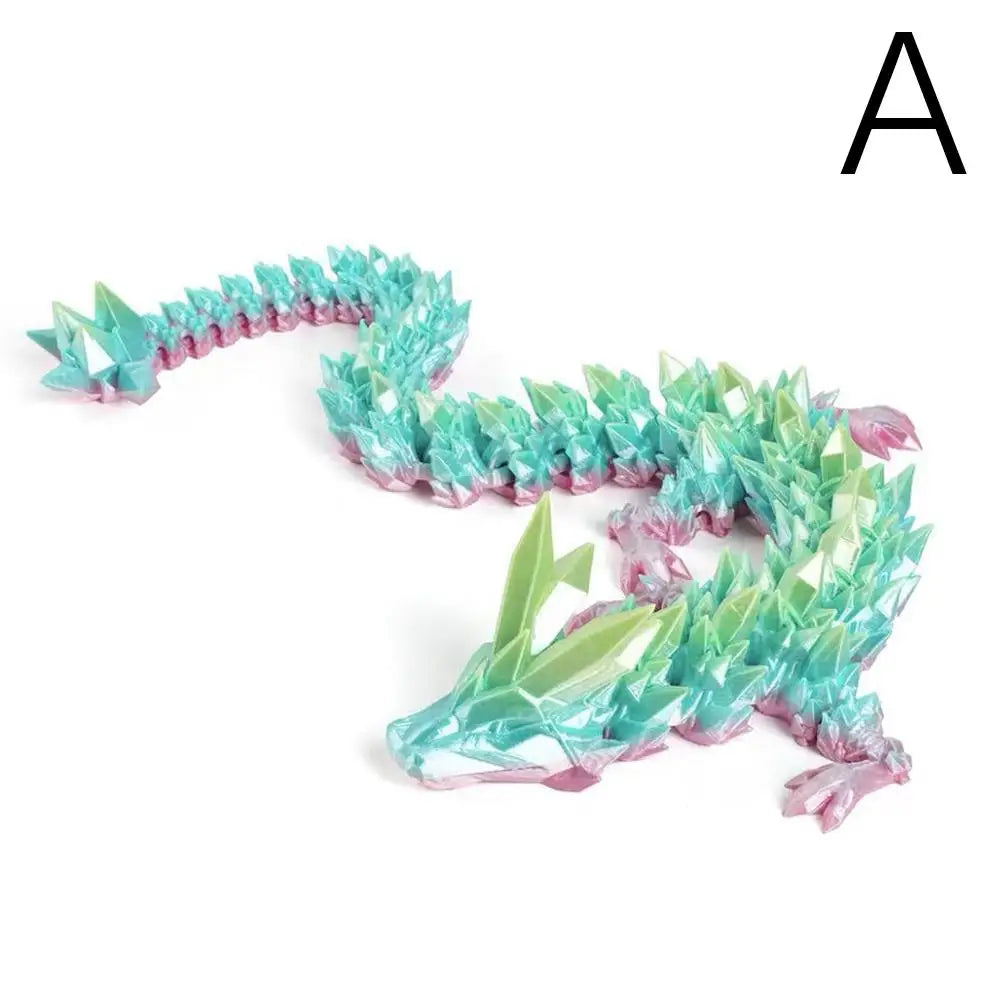 3D Printed Dragon toy Statue Cartoon Dragon Crafts for Home Decor decoracion Figurines Ornament Rotatable Articulated Dragon