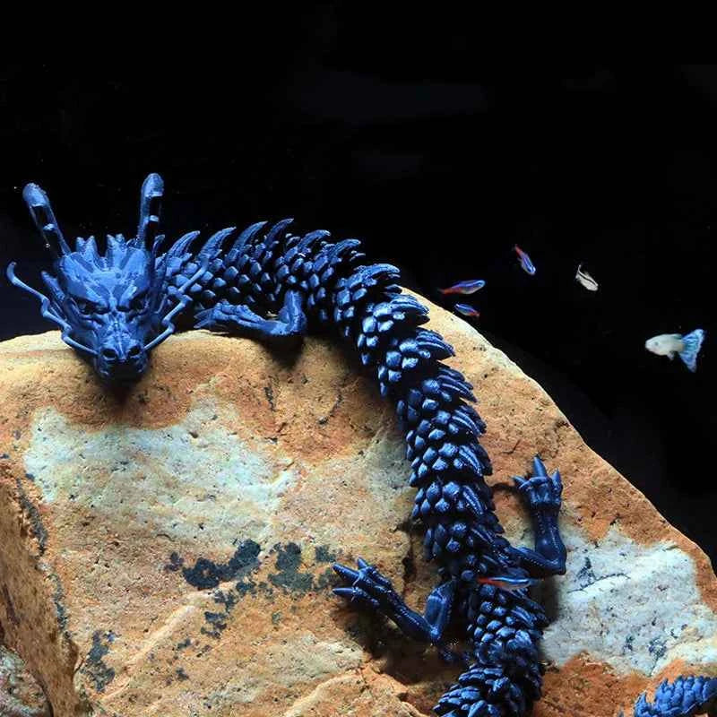 3D Printed Conjoined Dragon Ornaments, Movable Cartoon, Creative Dragon Plants, rockery, Fish Tank Landscaping Decoration, 30cm - Pedlar's Attic