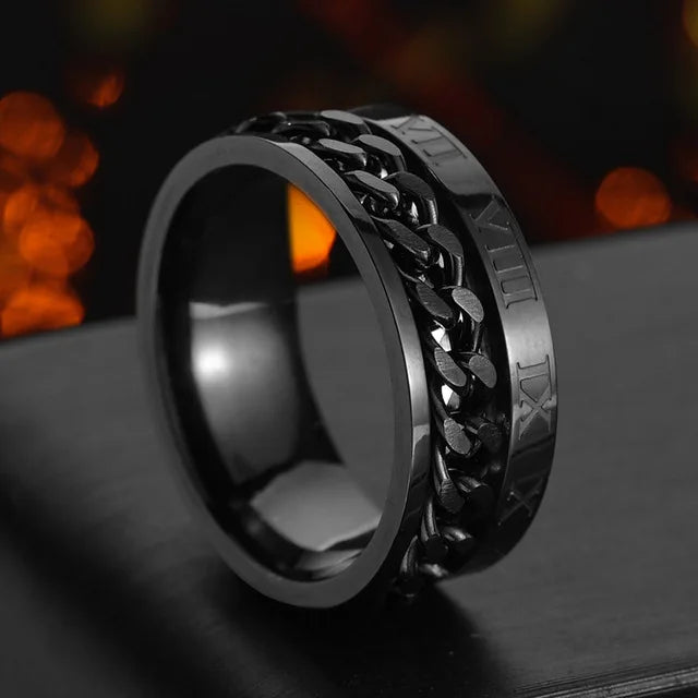 The Restless Link — Stainless Steel Chain Spinner Ring