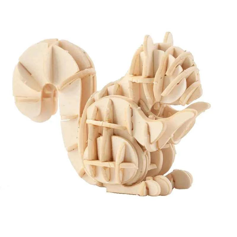 DIY 3D Wooden Puzzle Model Animal Montessori Toys for Children Crafts Dachshund Skeleton Assembly Gift Set for Kids Adults Teens