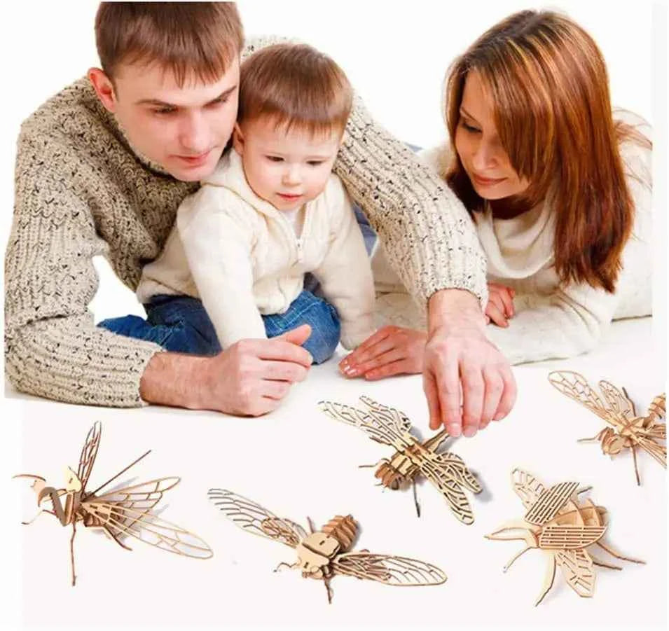 DIY 3D Wooden Puzzle Model Animal Montessori Toys for Children Crafts Dachshund Skeleton Assembly Gift Set for Kids Adults Teens