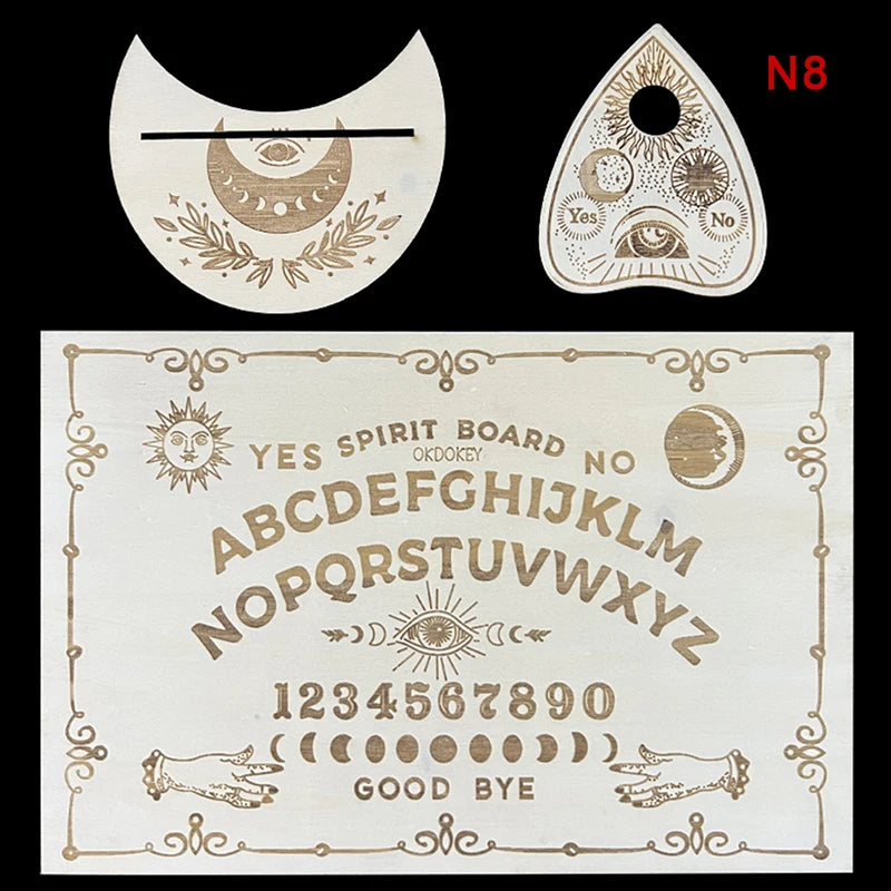 12inch Wooden Divination Pendulum Board Engraved Magic Board Ouija Board Metaphysical Message Witch's Pendulum Board Kit