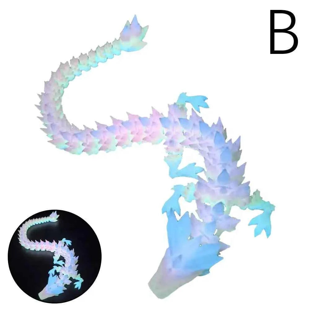 3D Printed Dragon toy Statue Cartoon Dragon Crafts for Home Decor decoracion Figurines Ornament Rotatable Articulated Dragon - Pedlar's Attic